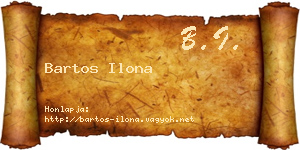 Bartos Ilona névjegykártya